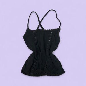 Forever 21 Black Lace Criss-Cross Cami Top – Size M